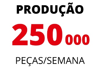 produção 250000 peças por semana